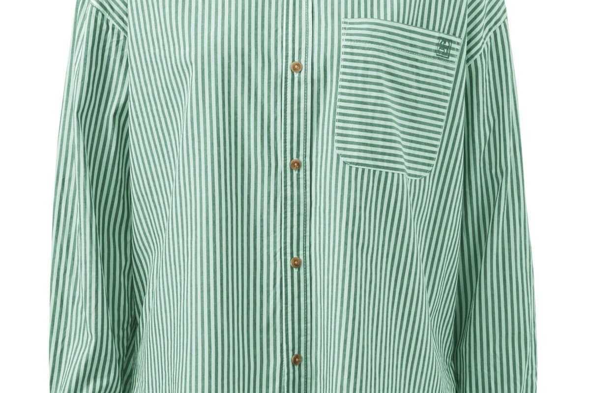 Ceres Life Shirts - Casual Ceres Life | Peta Oversized Shirt - Kelly Green / White Stripe