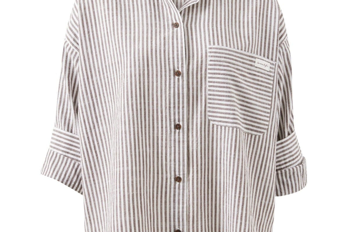 Ceres Life Shirts Miya Shirt - Wine Blue Small Stripe