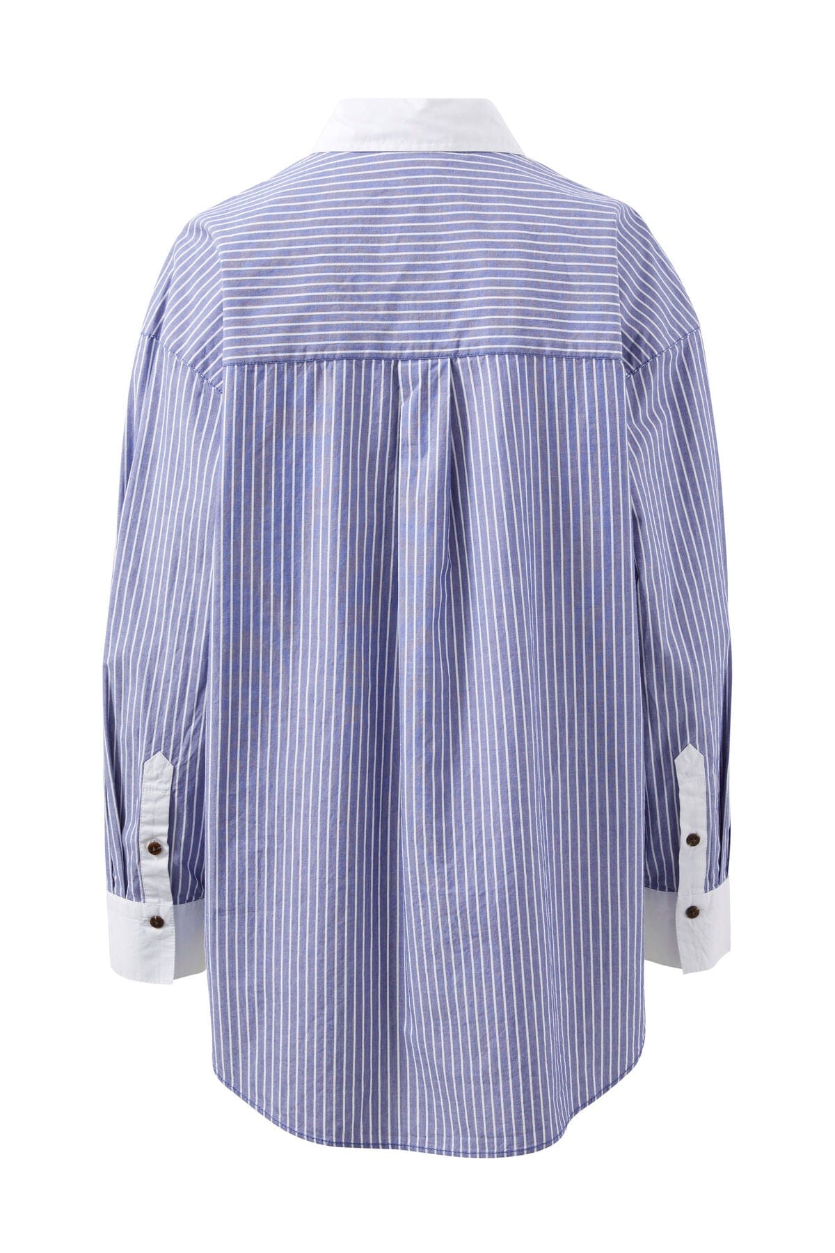 Ceres Life Shirts - Tailored Ceres Life | Peta Oversized Shirt - Blue Stripe / White Collar