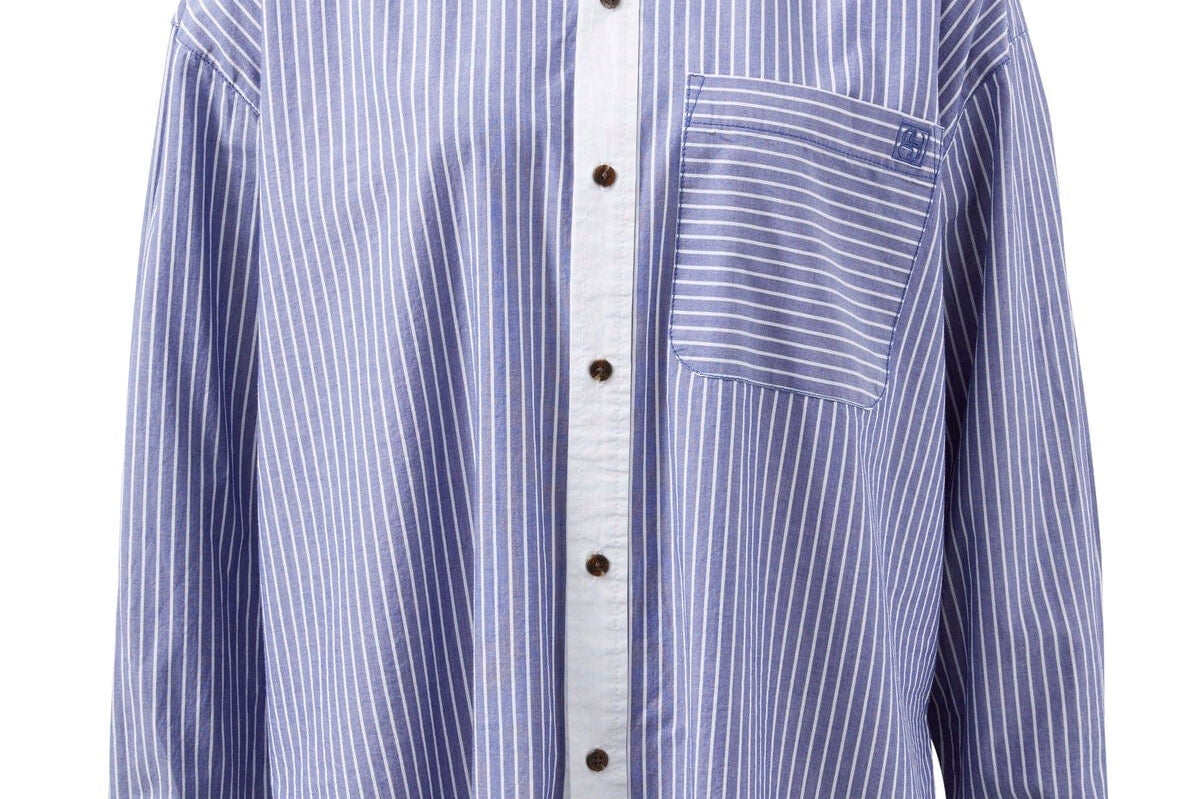 Ceres Life Shirts - Tailored Ceres Life | Peta Oversized Shirt - Blue Stripe / White Collar