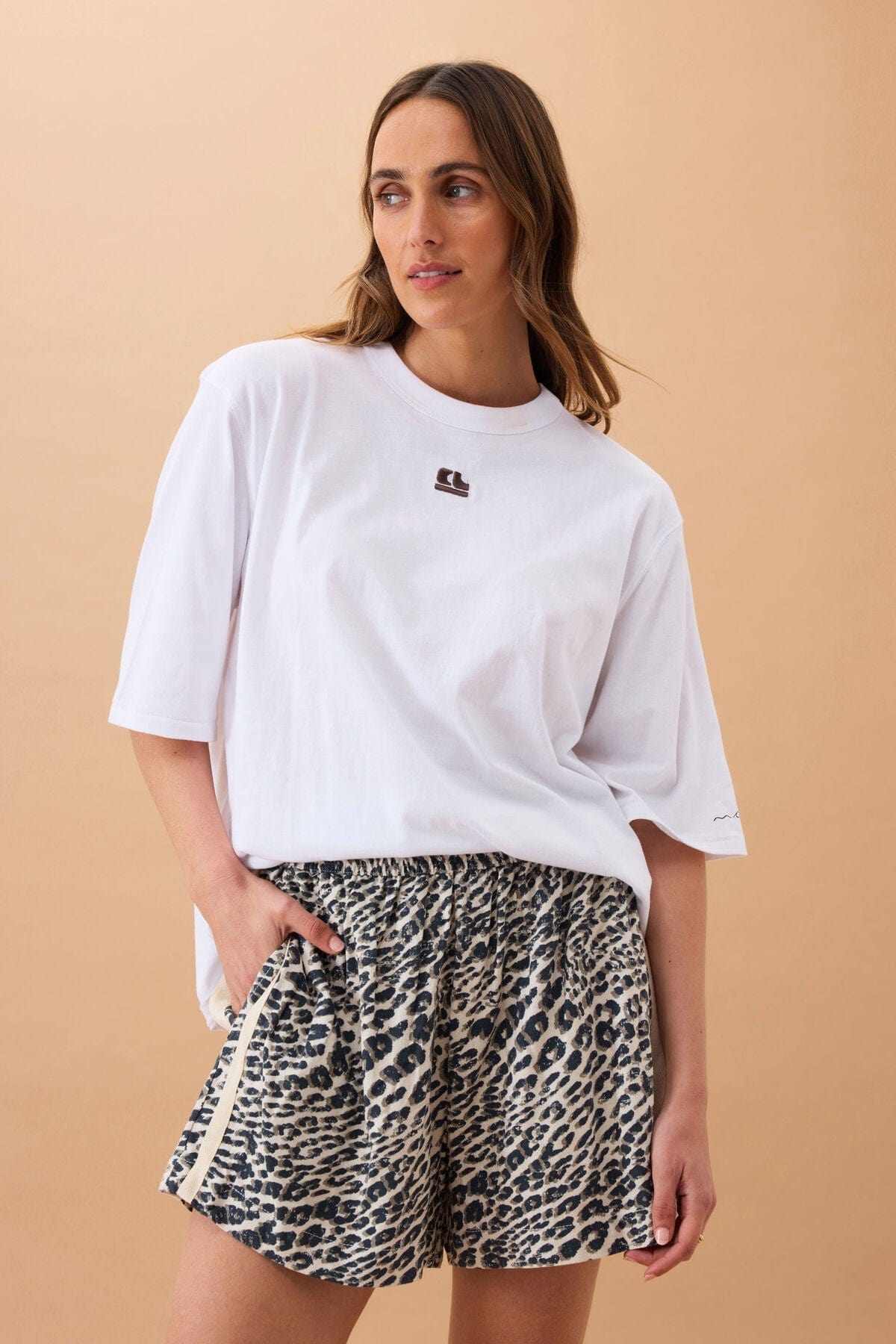 Ceres Life Shorts - Casual Mila Short - Leopard Linen Blend