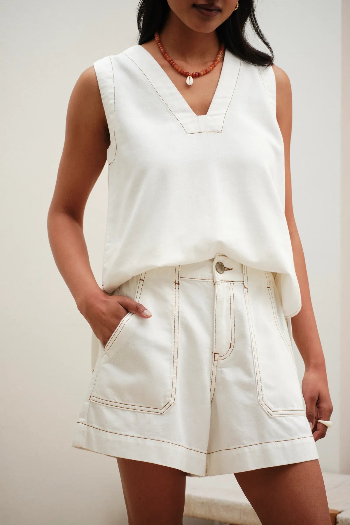 Ceres Life Shorts Weekender Short - Ecru