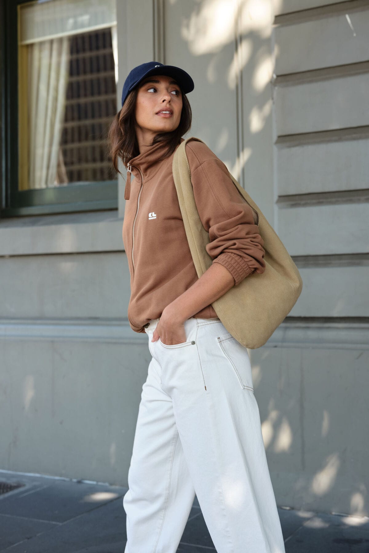 Ceres Life Sweaters Freya Zip Thru Sweat - Toffee