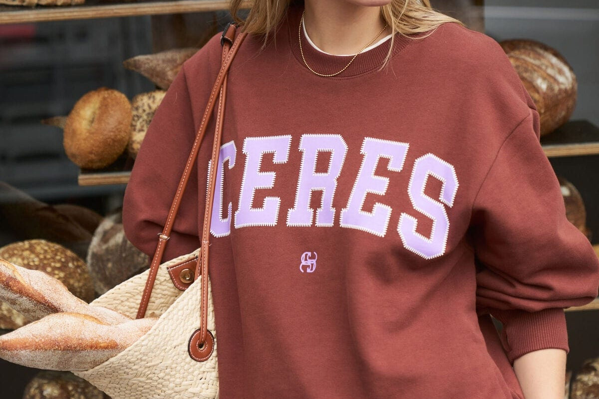 Ceres Life Sweaters Isla Oversized Slouchy Crew - Burnt Toffee Orchid