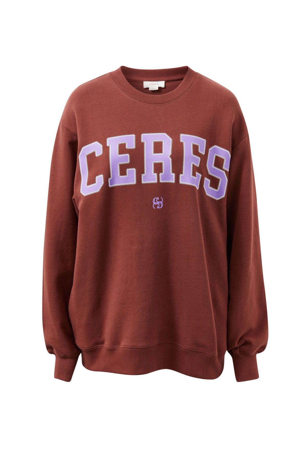 Ceres Life Sweaters Isla Oversized Slouchy Crew - Burnt Toffee Orchid