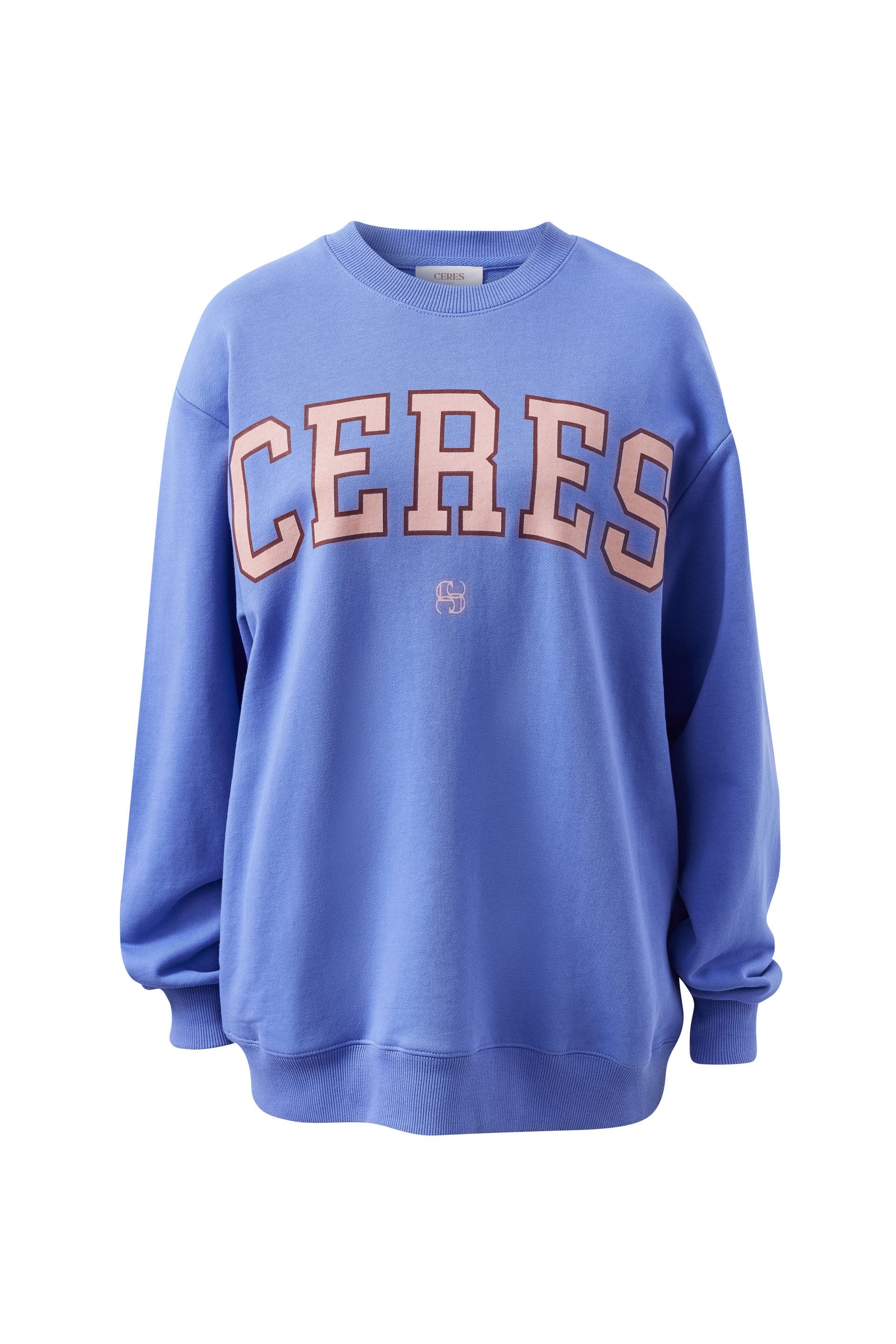 Ceres Life Sweaters Isla Oversized Slouchy Crew - Vintage Blue/Pink Clay