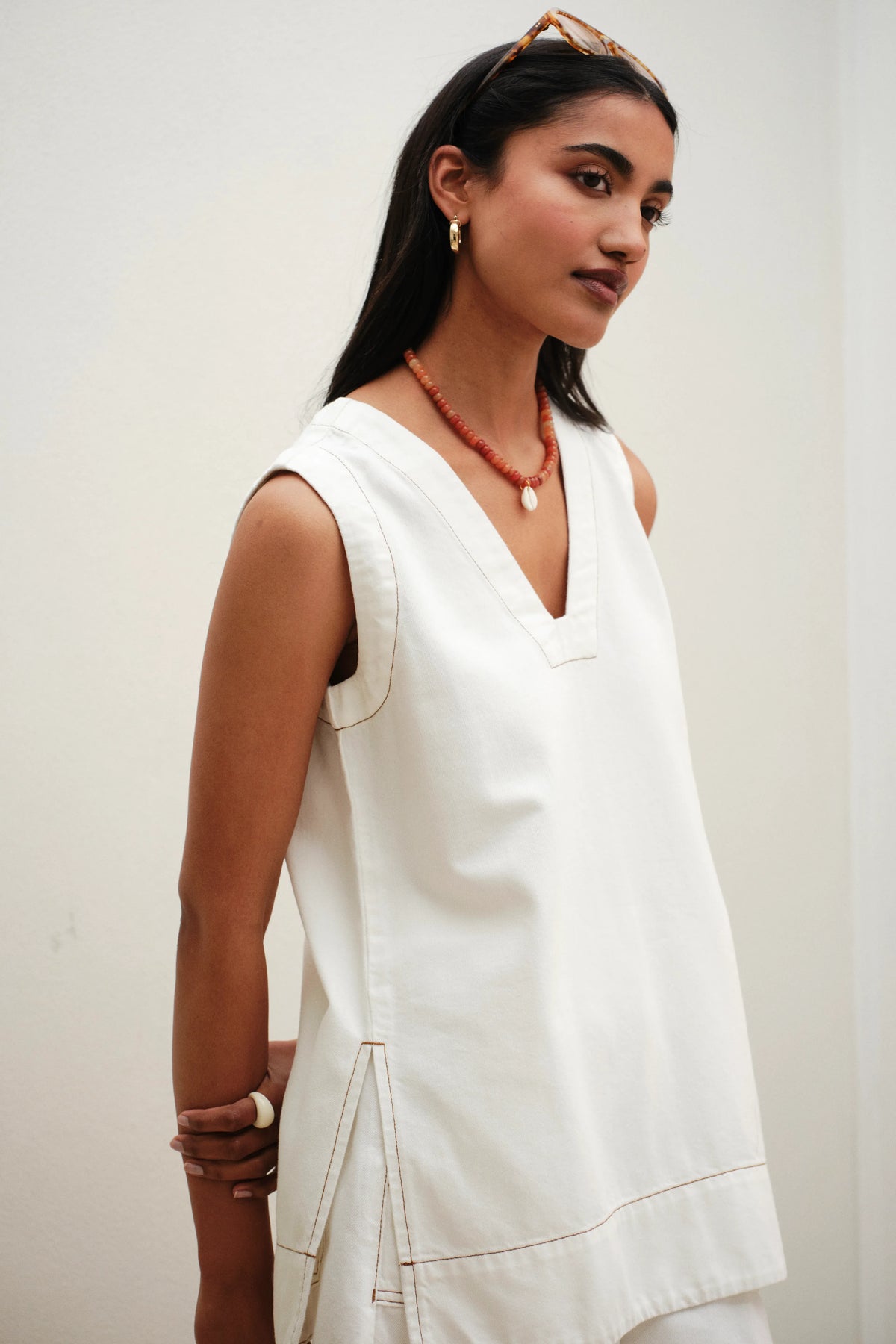 Ceres Life Tops - Casual Winnie Tunic - Fresh Ecru