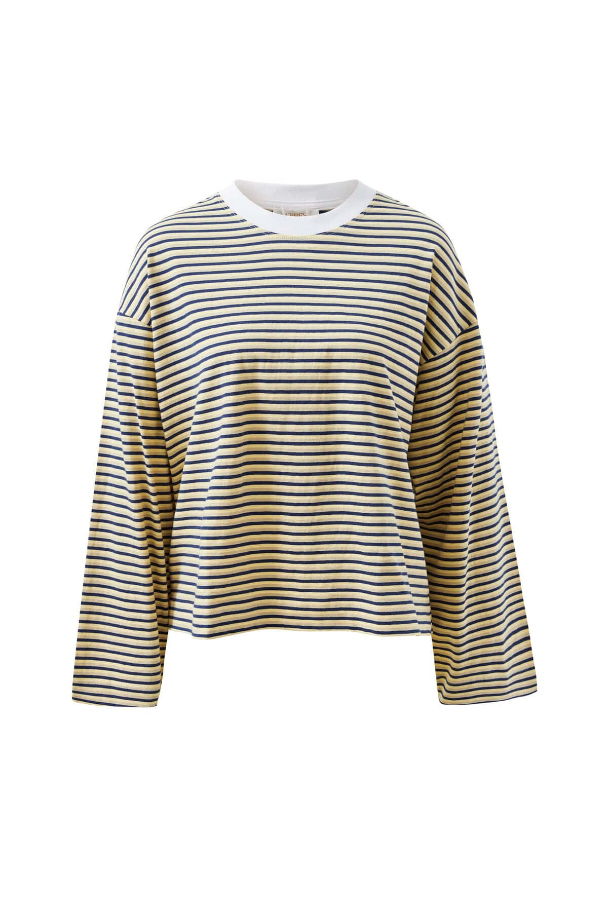 Ceres Life Tops - Long Sleeve Beau Long Sleeve Slouchy Tee - Heritage Navy/Butter/Stone Stripe