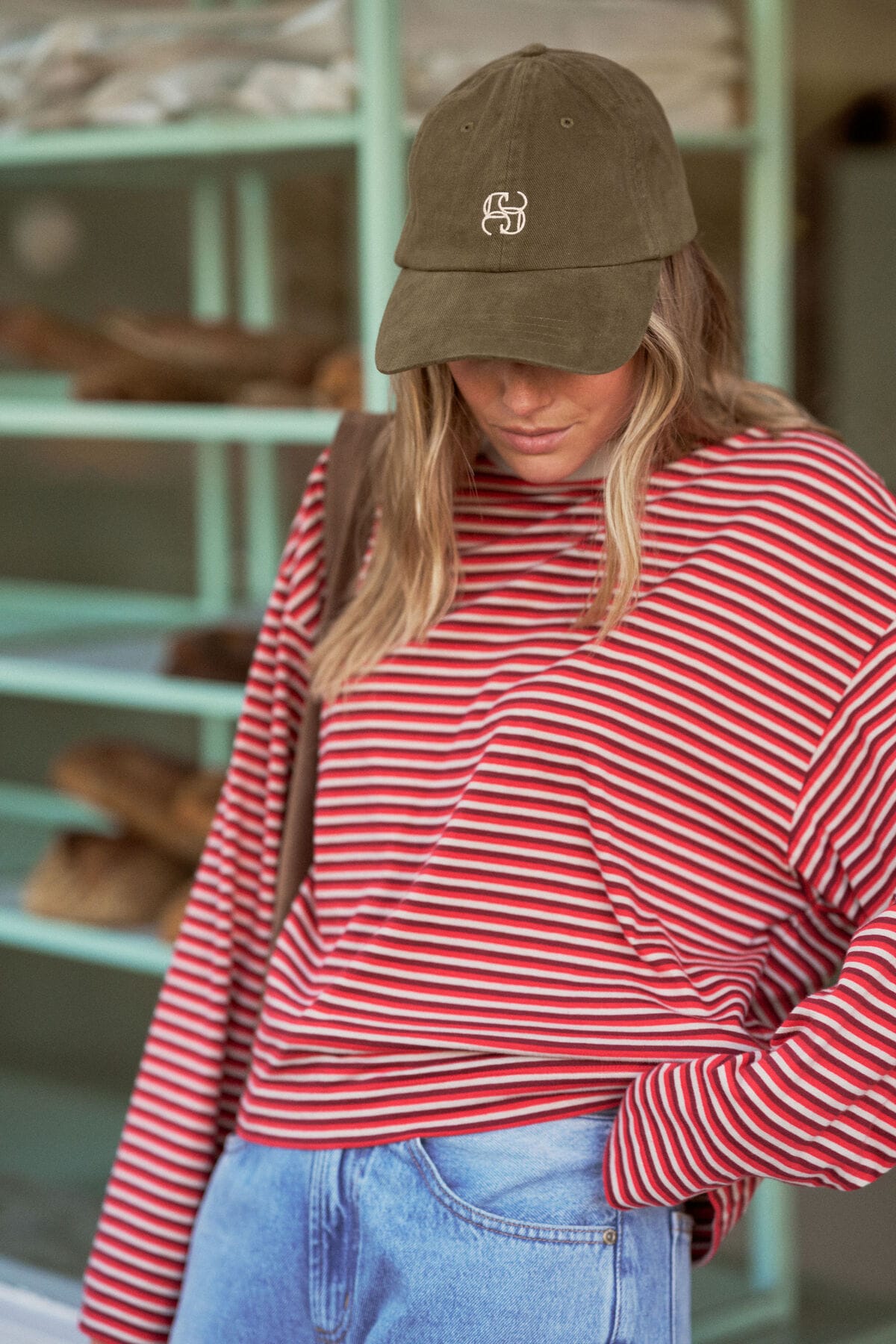 Ceres Life Tops - Long Sleeve Beau Long Sleeve Slouchy Tee - Mulberry/Red/Stone