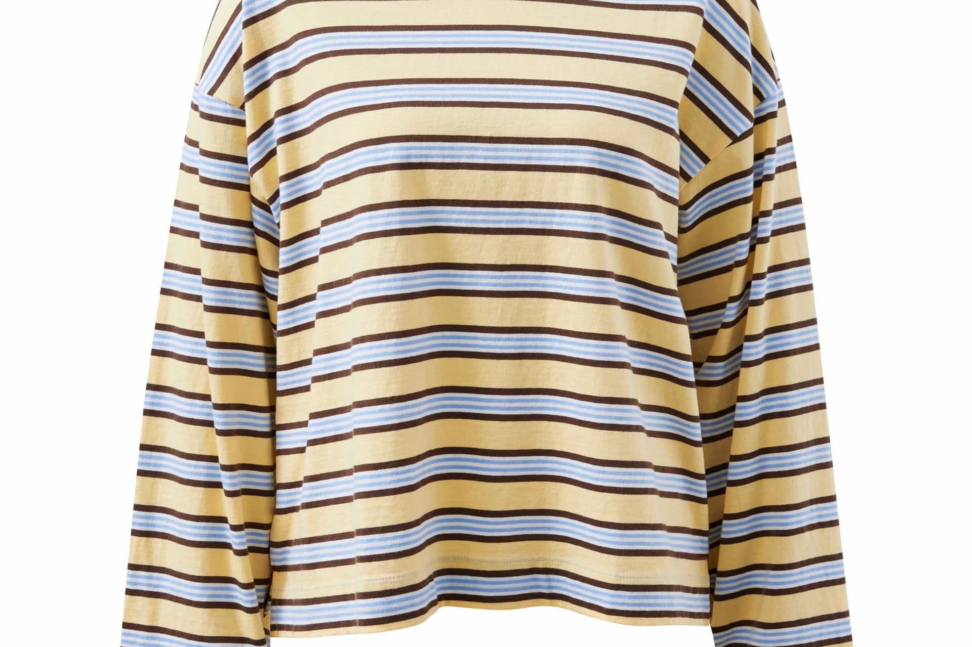 Ceres Life Tops - Long Sleeve Beau Long Sleeve Slouchy Tee - New Butter Brunette Stripe