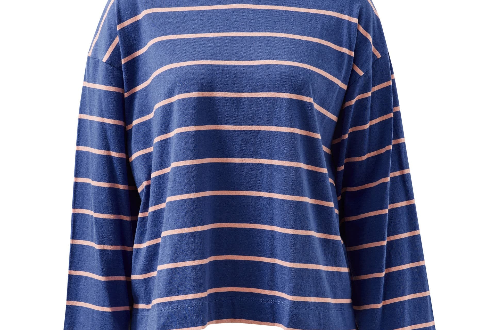 Ceres Life Tops - Long Sleeve Beau Long Sleeve Slouchy Tee - Washed Navy/Pink Clay