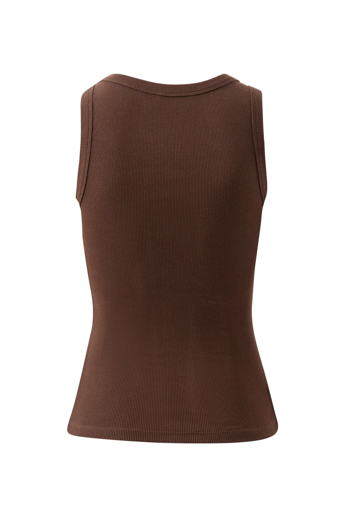 Ceres Life Tops - Tanks Zoe Contour Rib Scoop Tank - Chocolate