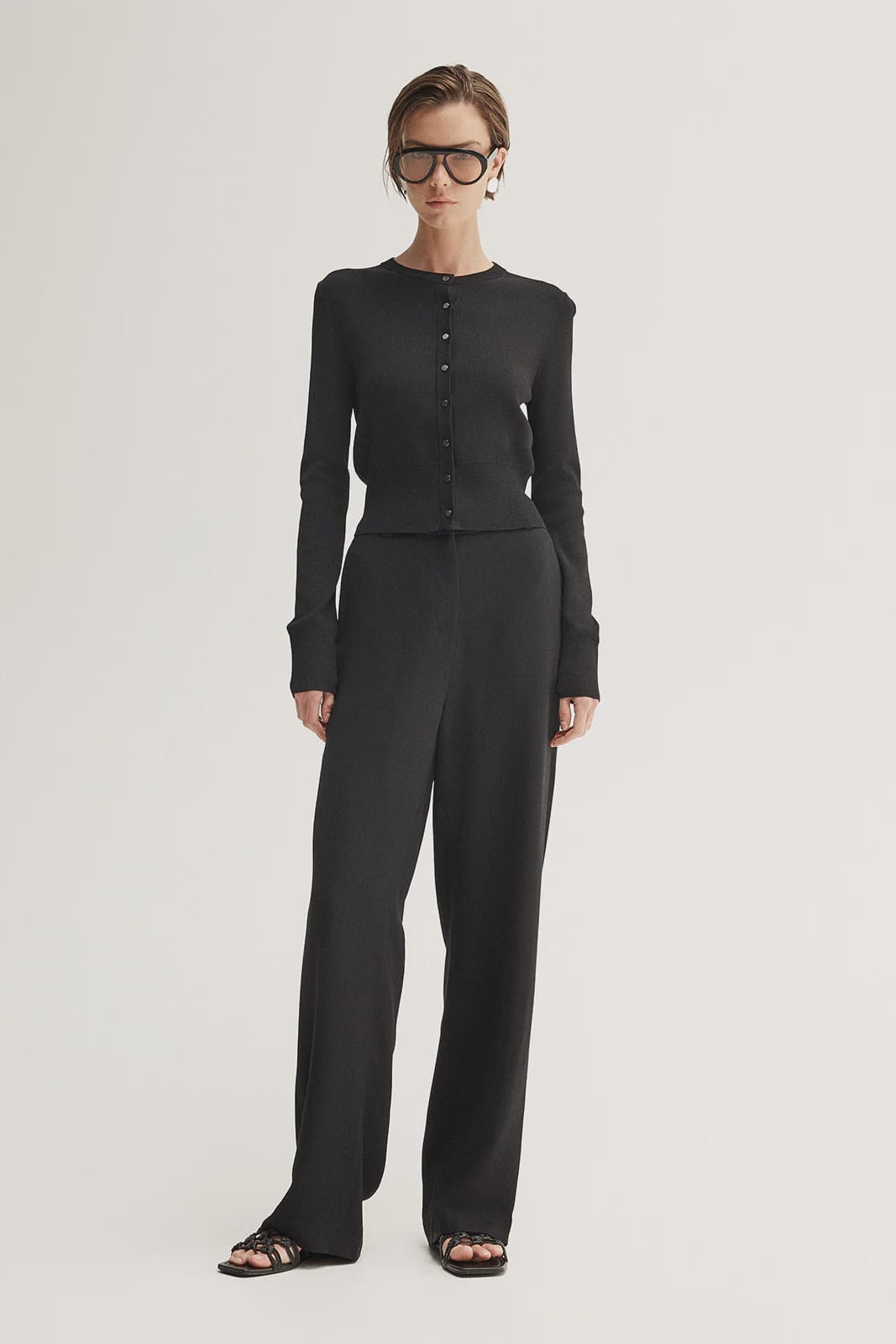 Elka Collective Cardigans Penny Knit Cardigan - Black