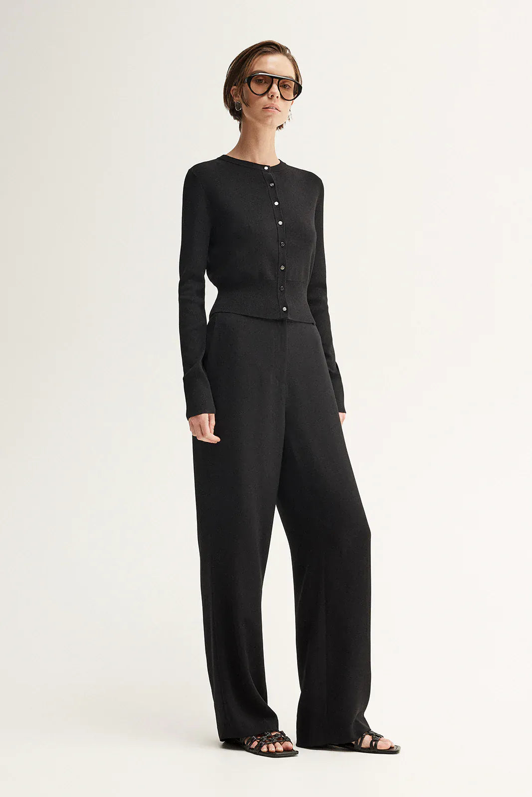 Elka Collective Cardigans Penny Knit Cardigan - Black