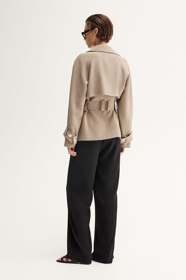 Elka Collective Coats - Trench Selena Cropped Trench Coat - Taupe