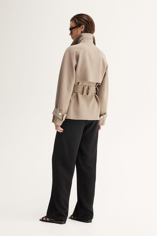 Elka Collective Coats - Trench Selena Cropped Trench Coat - Taupe