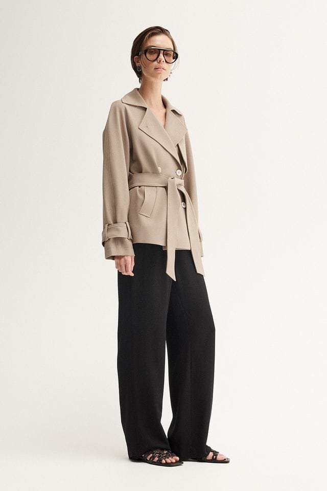 Elka Collective Coats - Trench Selena Cropped Trench Coat - Taupe