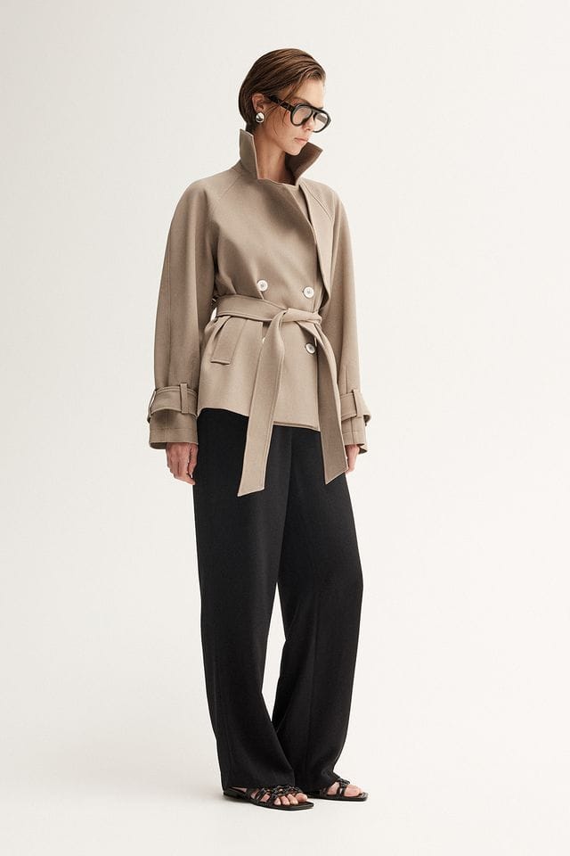 Elka Collective Coats - Trench Selena Cropped Trench Coat - Taupe
