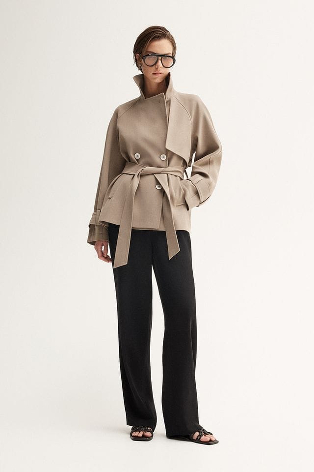 Elka Collective Coats - Trench Selena Cropped Trench Coat - Taupe