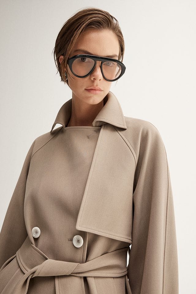 Elka Collective Coats - Trench Selena Cropped Trench Coat - Taupe