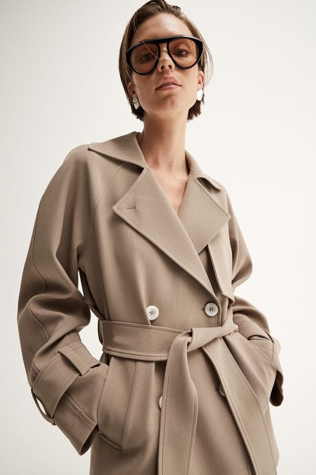 Elka Collective Coats - Trench Selena Cropped Trench Coat - Taupe