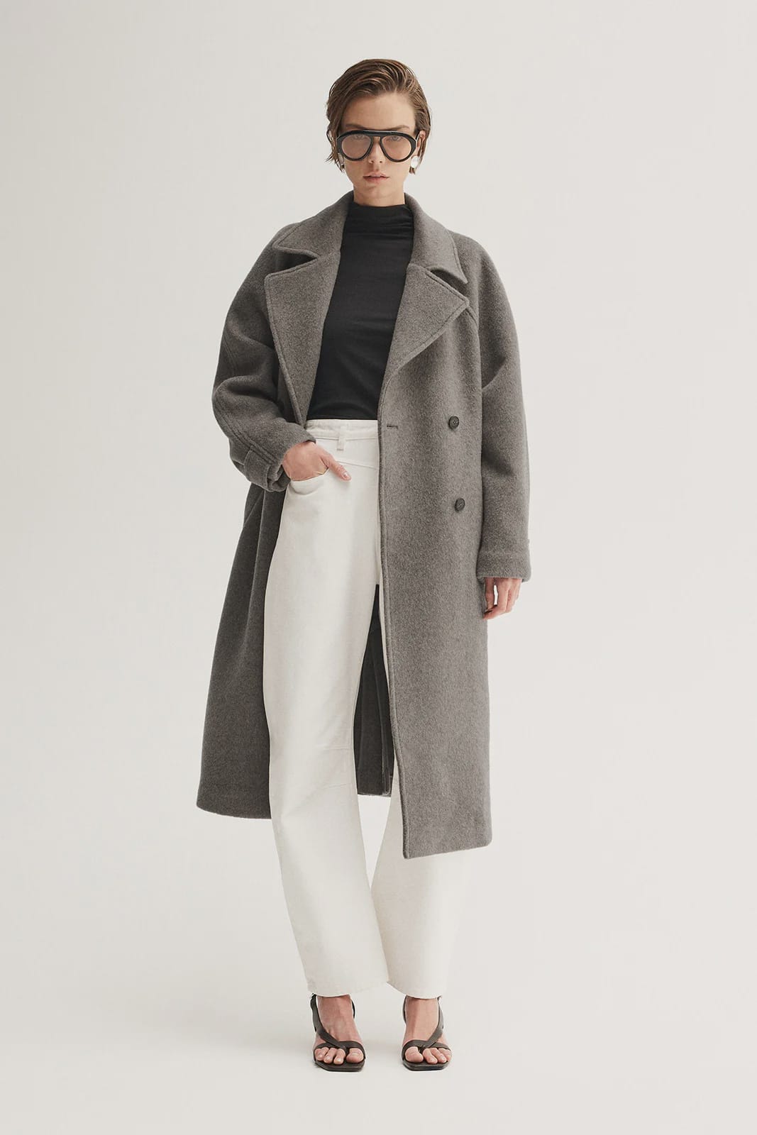 Elka Collective Coats - Wool Montana Coat - Warm Grey