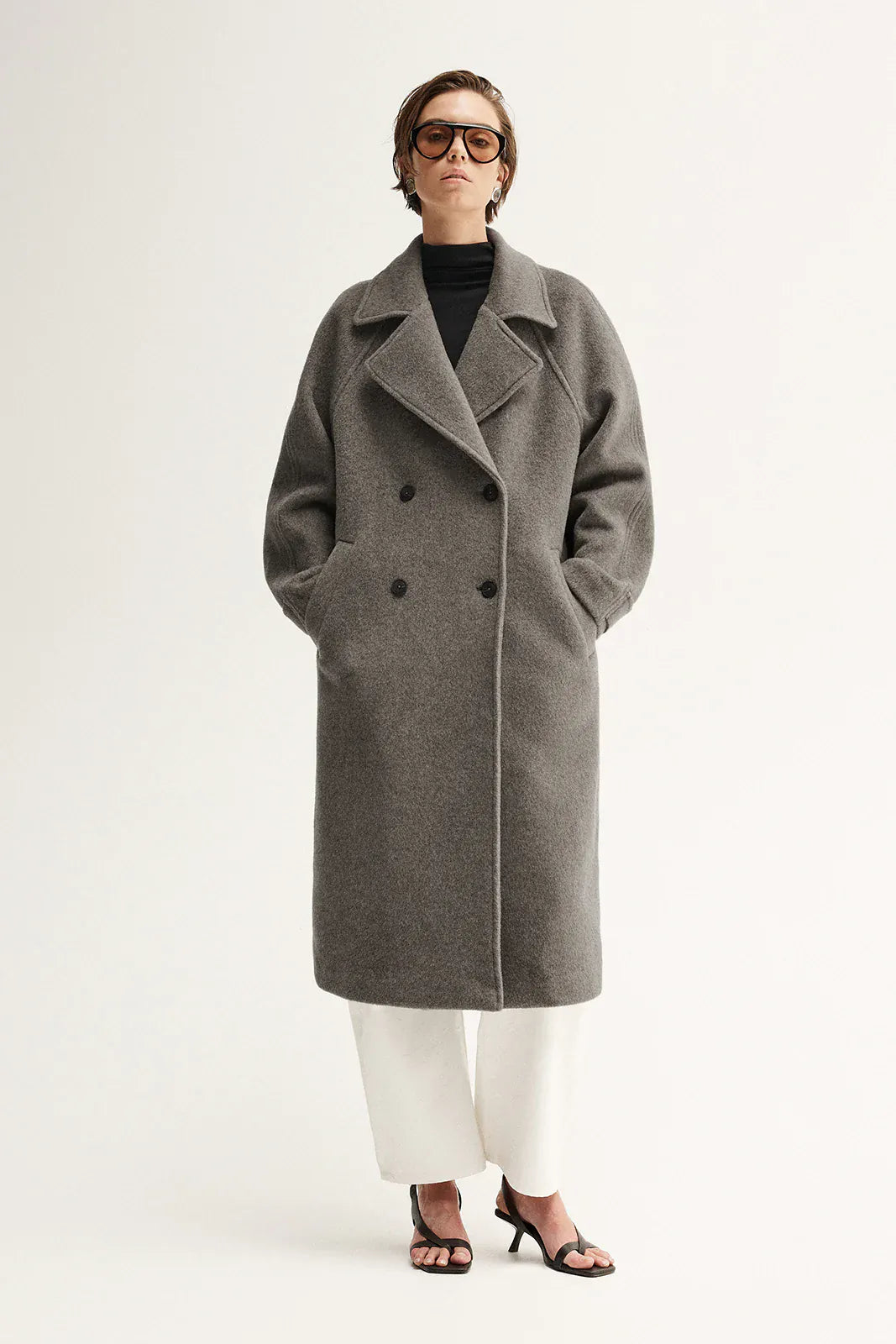 Elka Collective Coats - Wool Montana Coat - Warm Grey