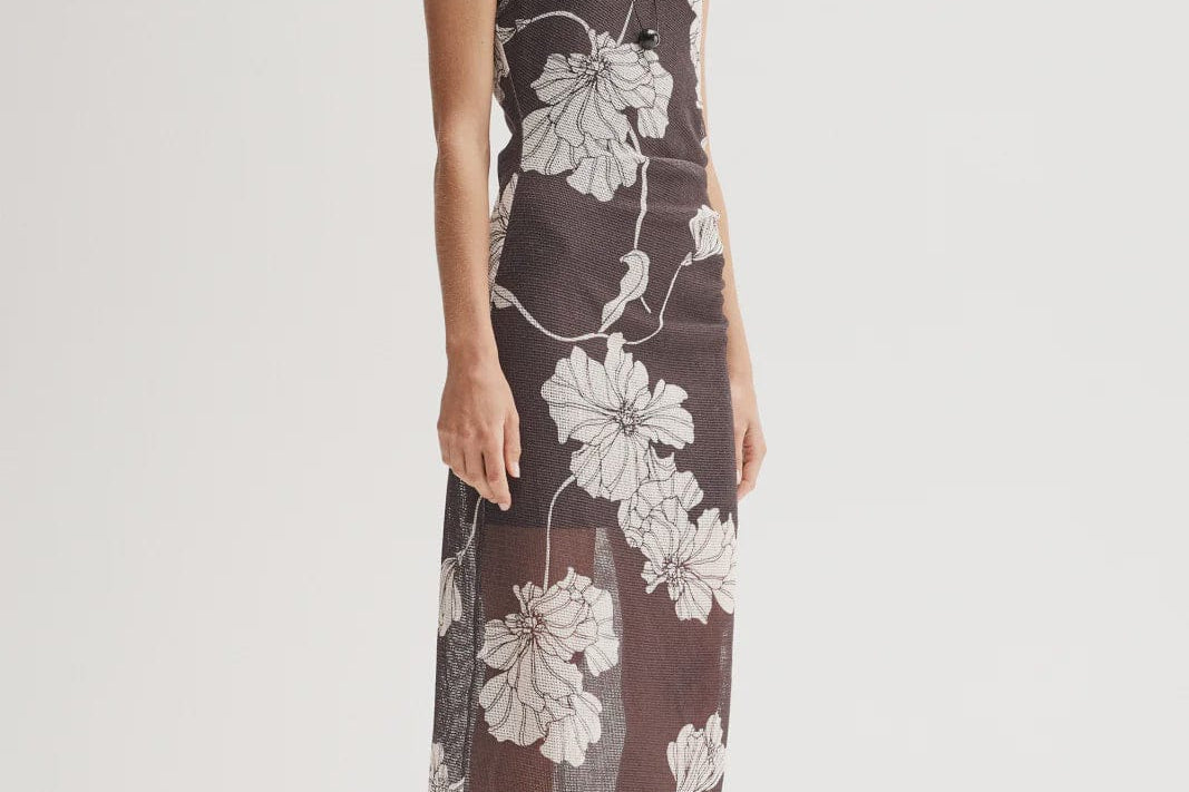 Elka Collective Dresses - Event Lilian Maxi Dress - Chocolate Floral Print