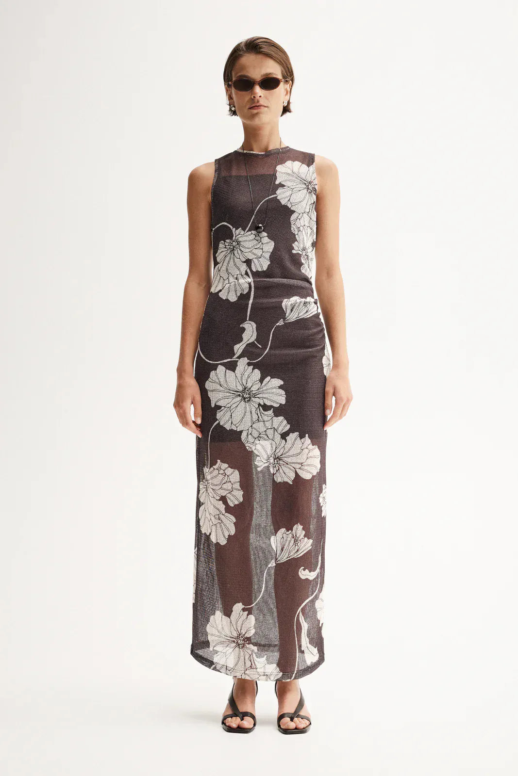 Elka Collective Dresses - Event Lilian Maxi Dress - Chocolate Floral Print