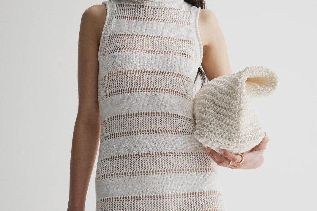 Elka Collective Dresses - Knit Elka Collective | Malibu Crochet Mini Dress - White