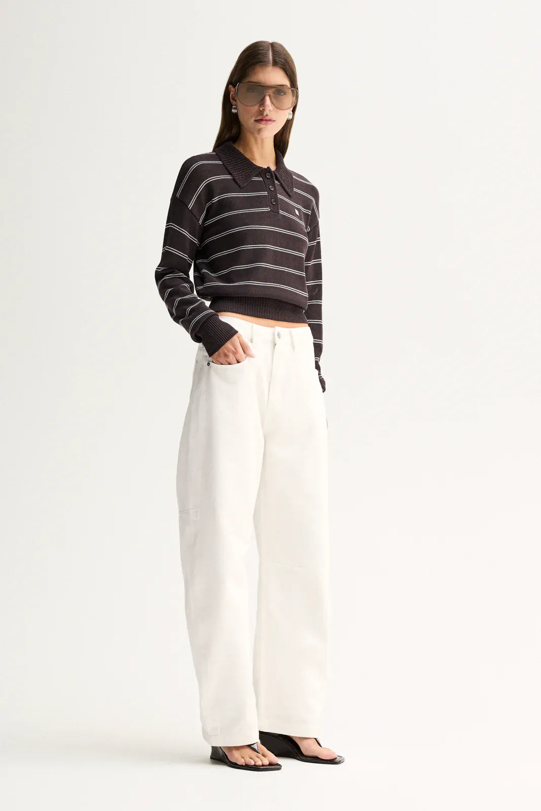 Elka Collective Knits Irina Knit Jumper - Chocolate Stripe