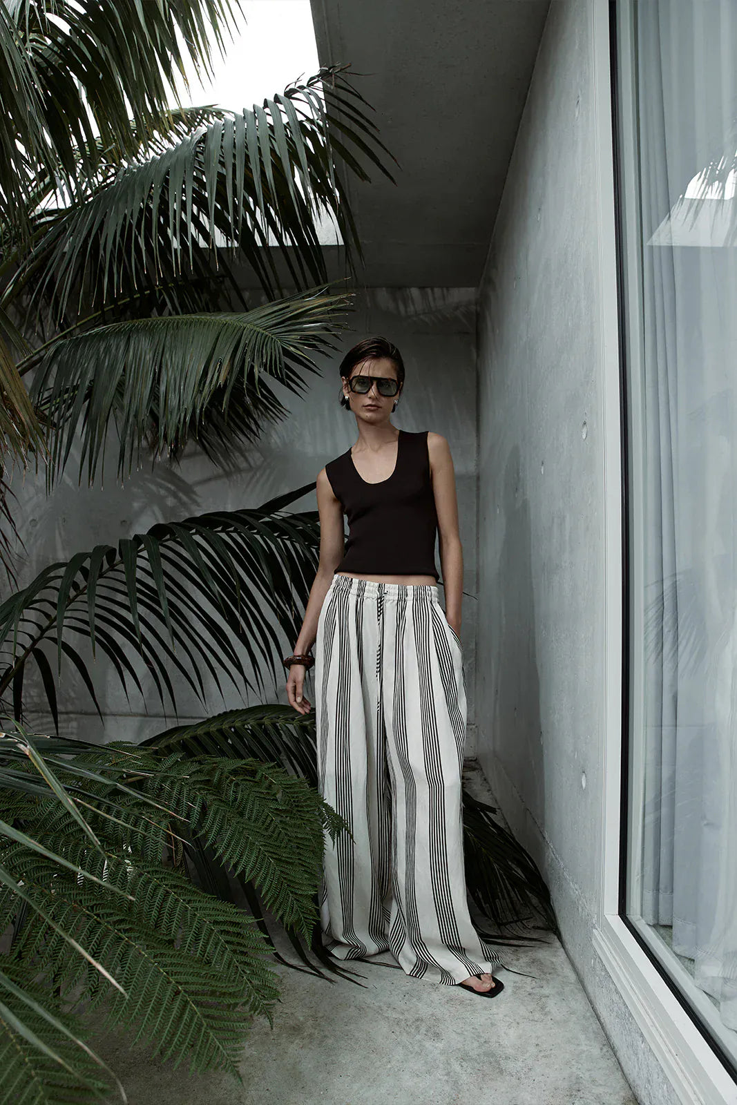 Elka Collective Pants - Casual Milo Stripe Pant - Chocolate Stripe