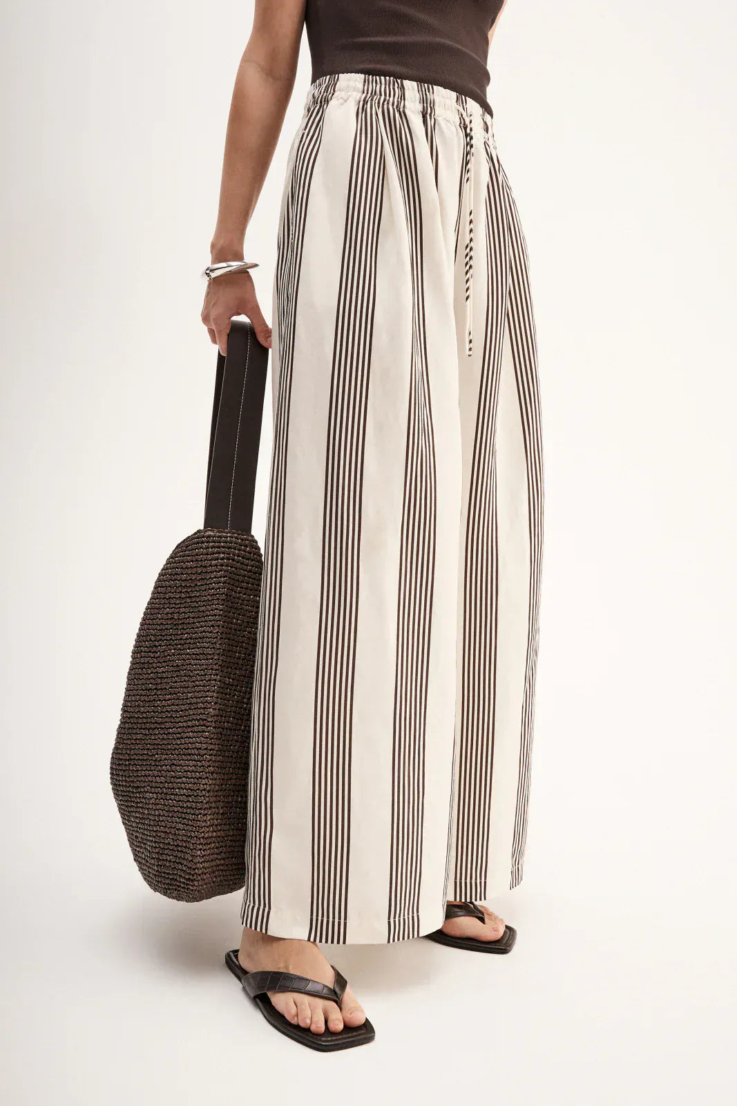 Elka Collective Pants - Casual Milo Stripe Pant - Chocolate Stripe