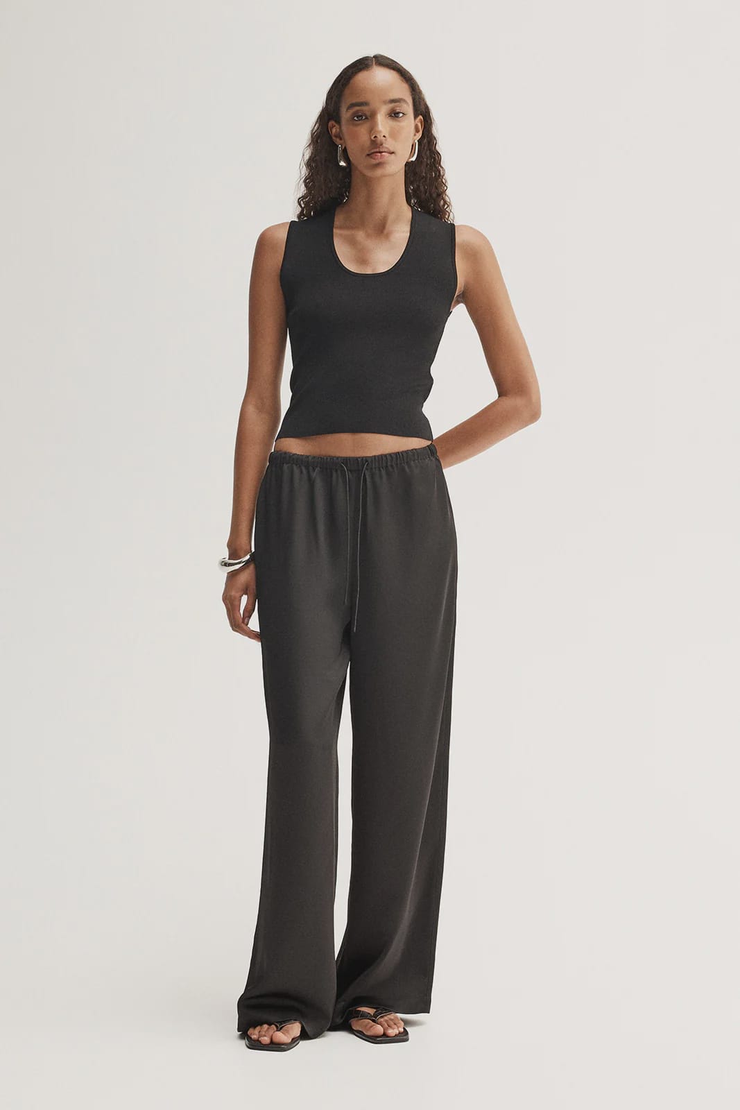 Elka Collective Pants Mina Satin Pant - Black