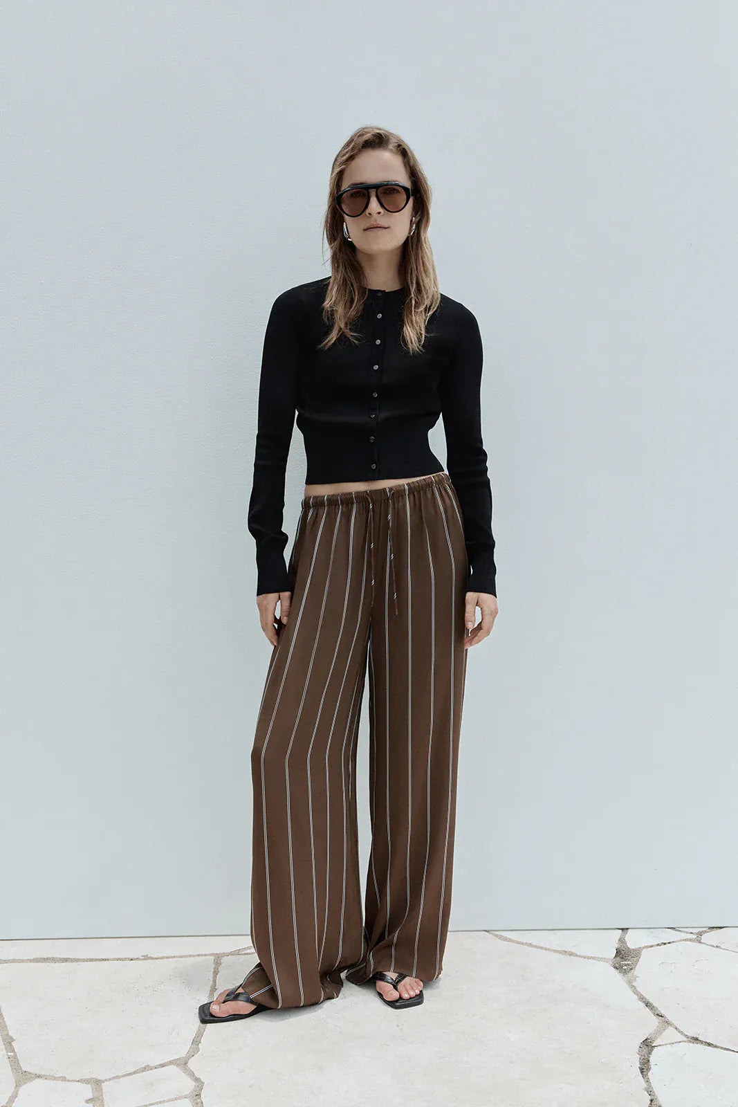 Elka Collective Pants Petra Stripe Pant - Tan Stipe