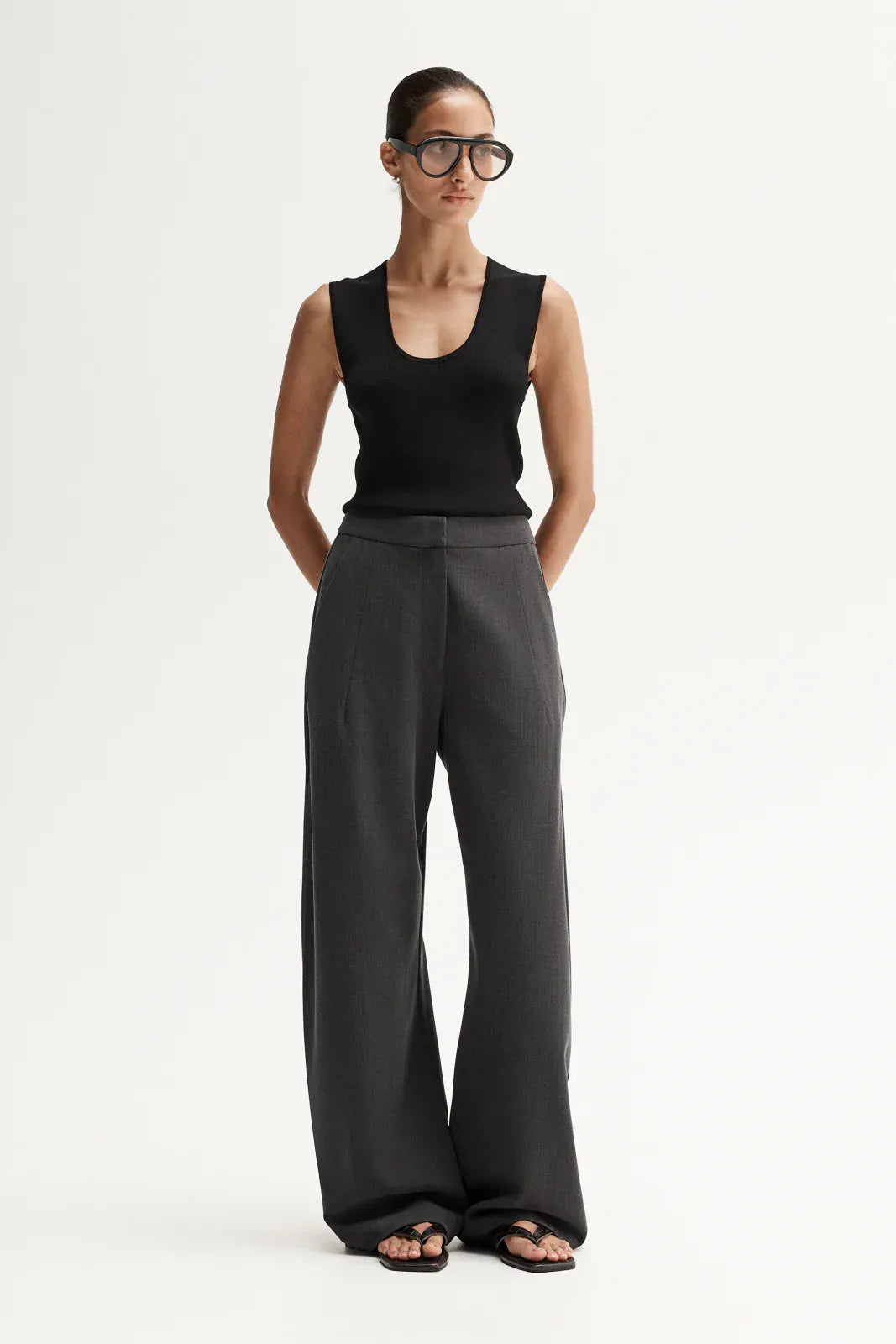 Elka Collective Pants - Tailored Brynne Pants - Grey Marle