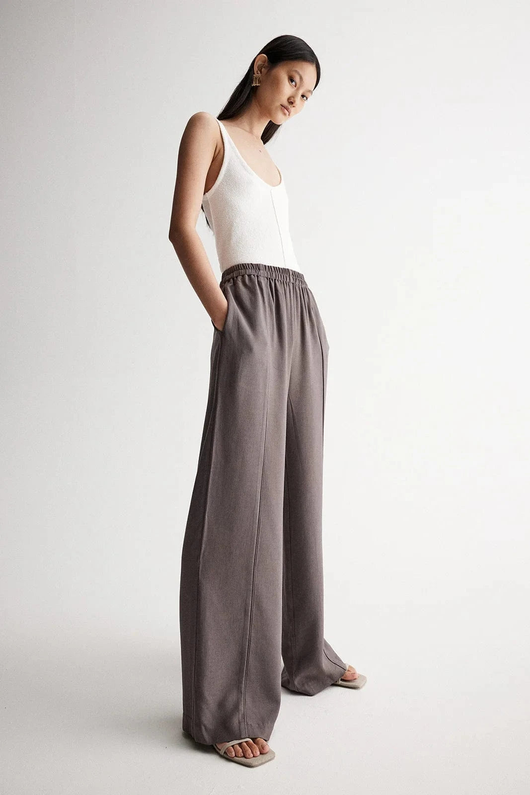 Elka Collective Pants - Tailored Elka Collective | Cecile Pant - Mocha