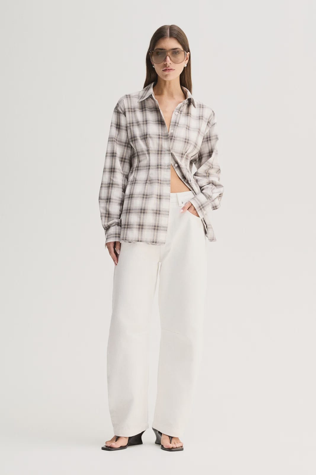 Elka Collective Shirts Heather Shirt - White Check