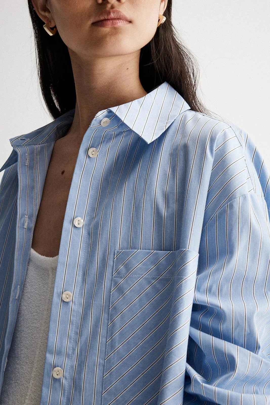 Elka Collective Shirts - Tailored Elka Collective | Pelli Shirt - Blue Stripe