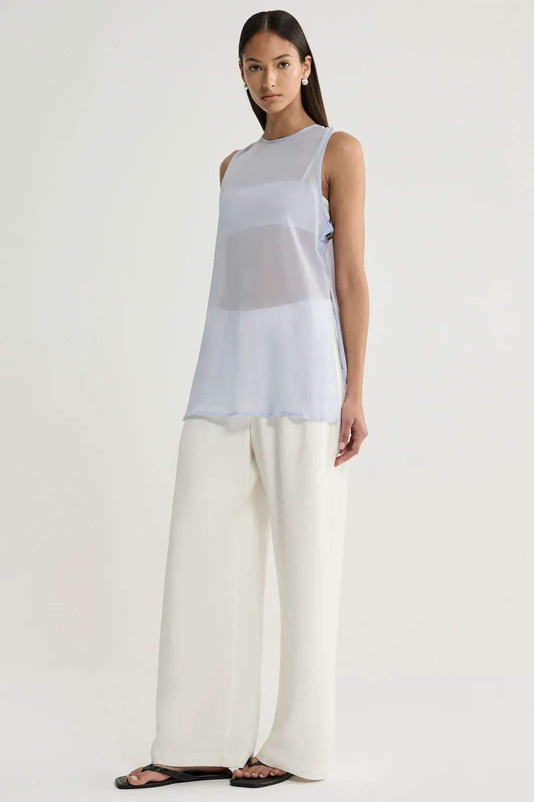 Elka Collective Tops - Formal Leni Top - Soft Blue