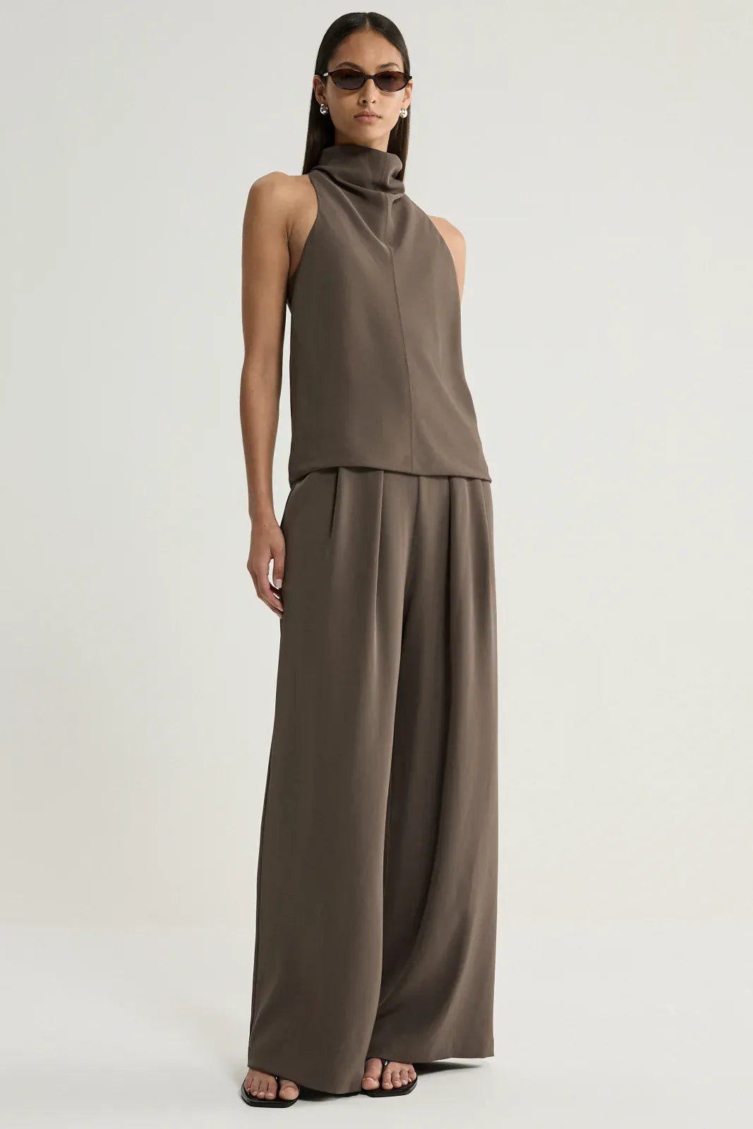 Elka Collective Tops - Formal Margot Top - Taupe