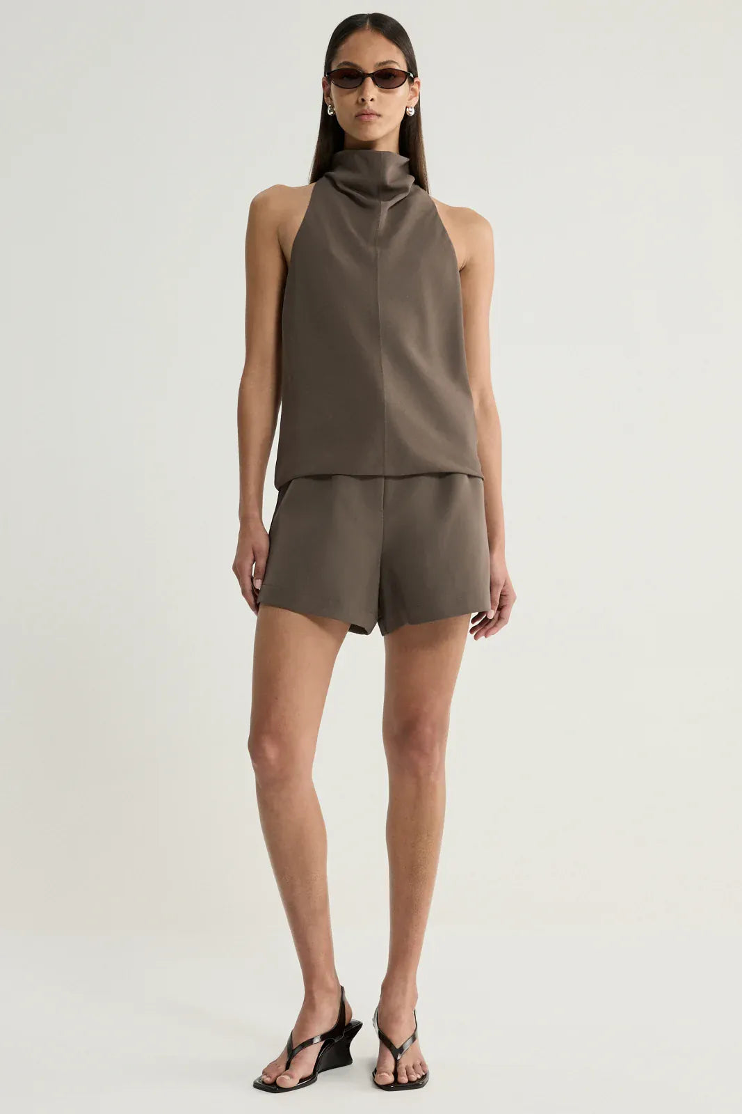 Elka Collective Tops - Formal Margot Top - Taupe