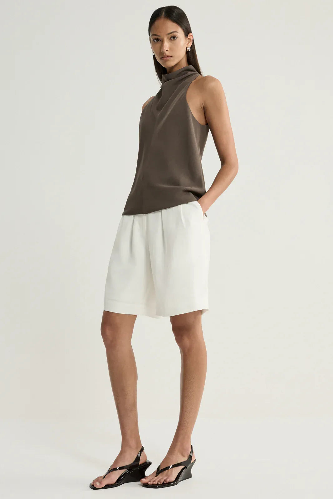 Elka Collective Tops - Formal Margot Top - Taupe