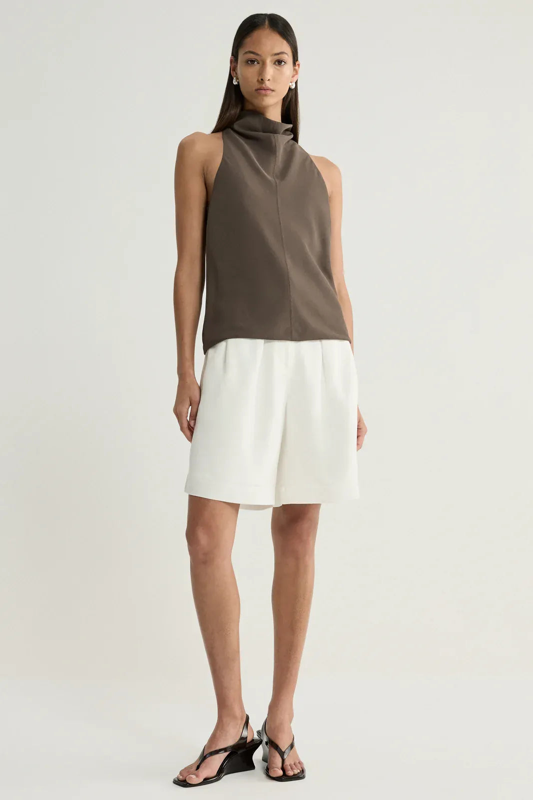 Elka Collective Tops - Formal Margot Top - Taupe