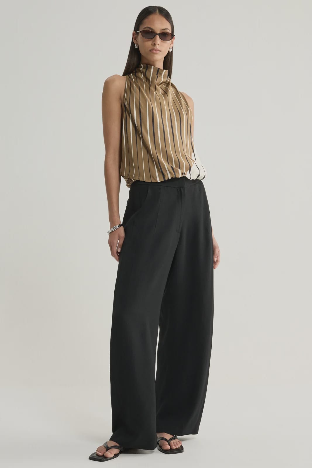 Elka Collective Tops Sloane Top - Moss Stripe