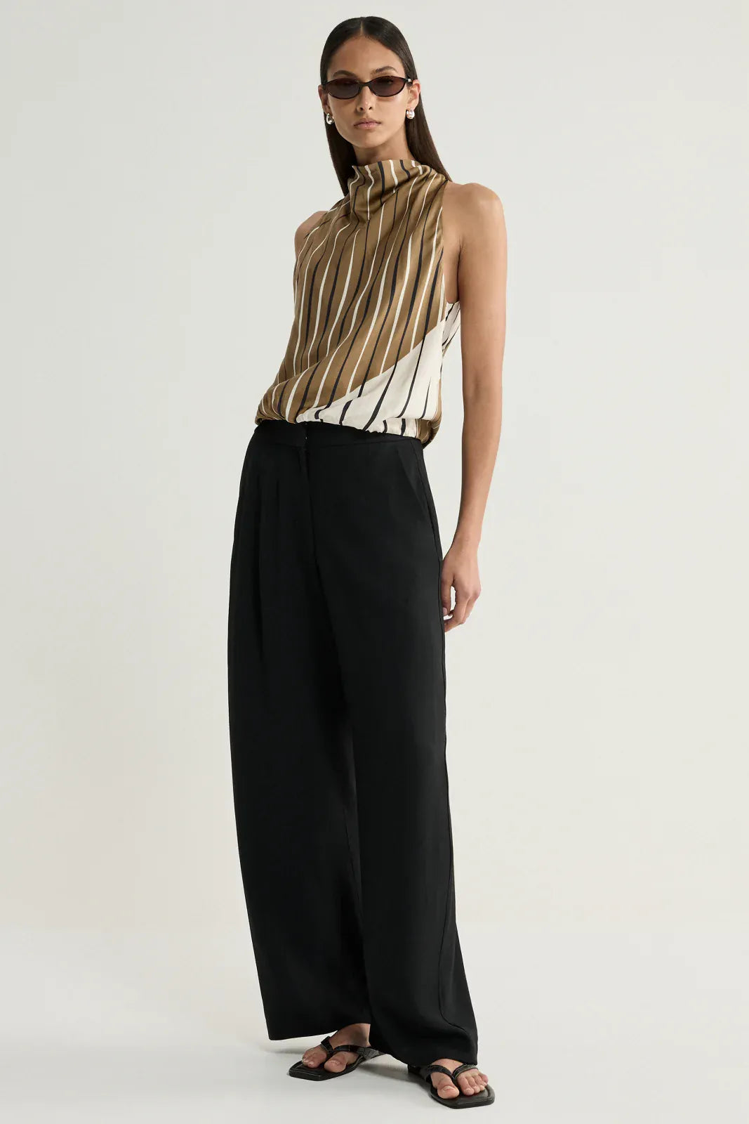Elka Collective Tops Sloane Top - Moss Stripe