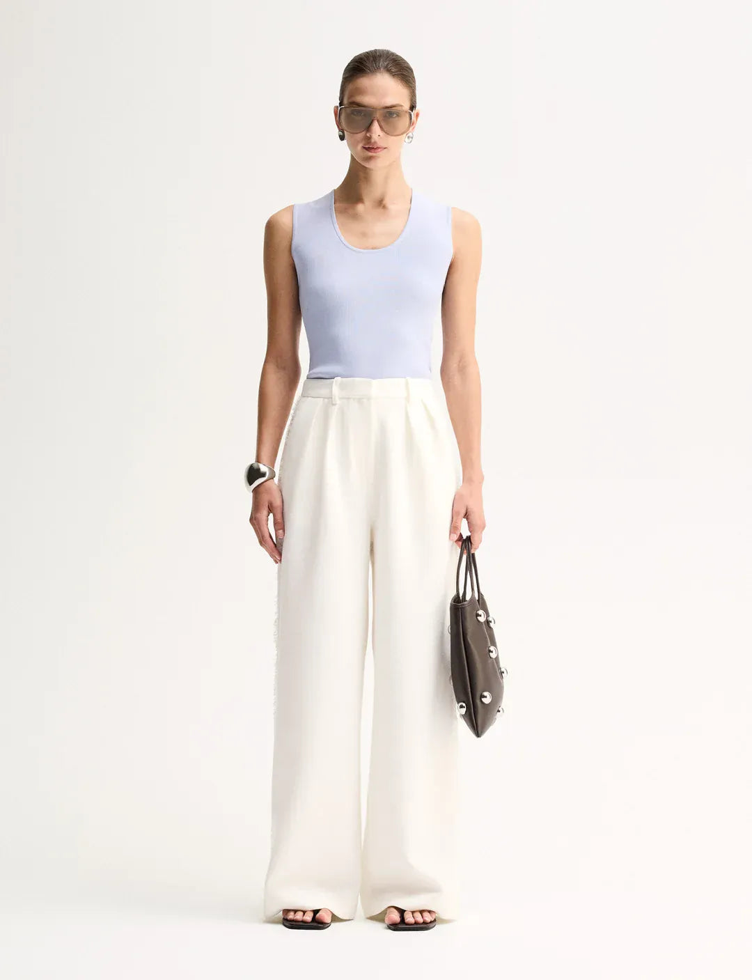 Elka Collective Tops - Tanks Hayes Knit Top - Pale Blue