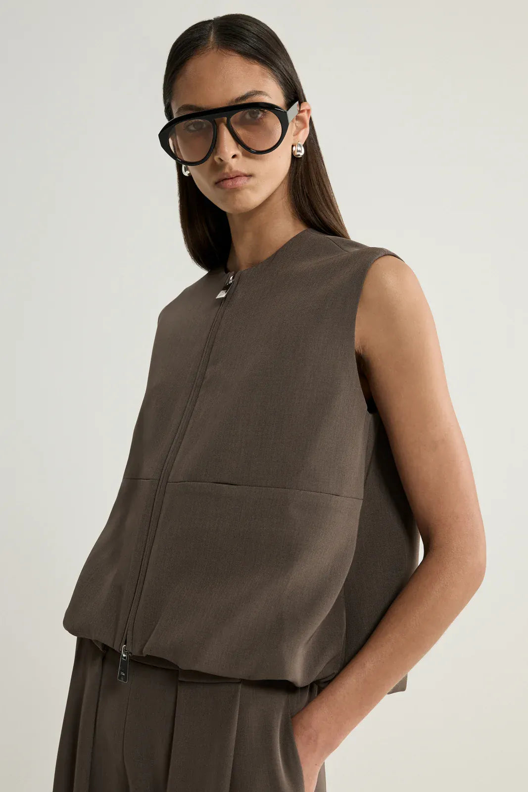 Elka Collective Vests Margot Vest - Taupe