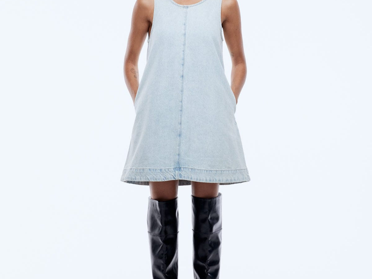 Ena Pelly Dresses Annie Denim Dress - Light Wash