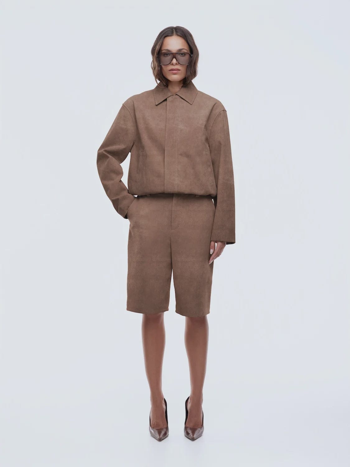 Ena Pelly Jackets Ana Suede Bomber - Toffee